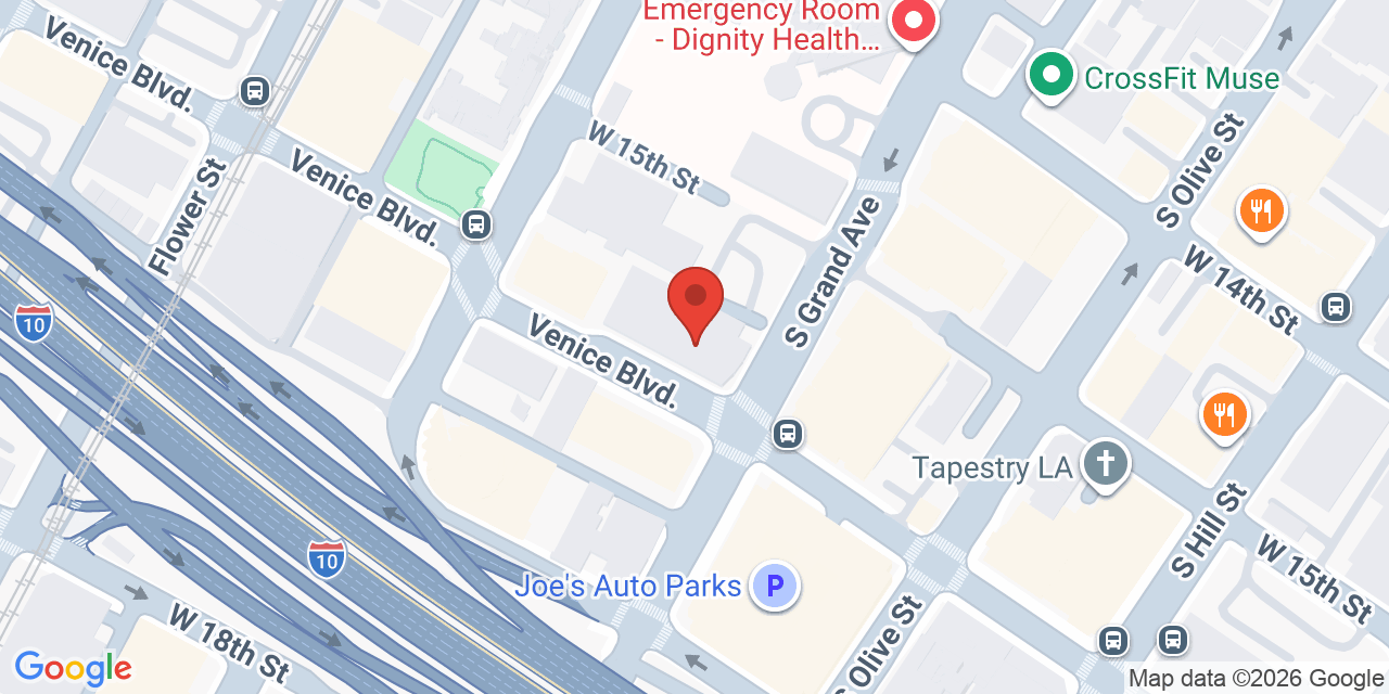 Map showing the location of 1513 S Grand Ave, Los Angeles, CA 90015