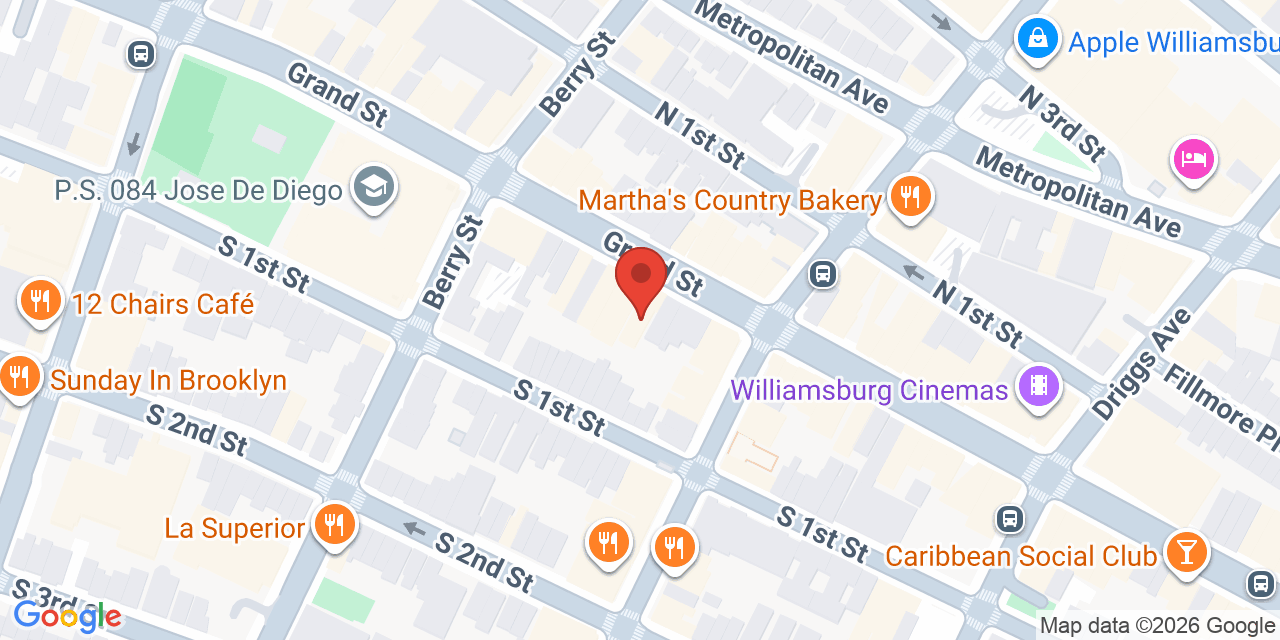Map showing the location of 154 Grand St, Brooklyn, NY 11249