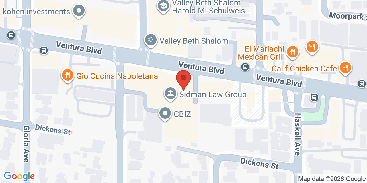 Map showing the location of 15760 Ventura Blvd, Encino, CA 91436