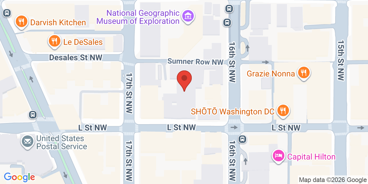 Map showing the location of 1615 L St NW, Washington, DC 20036