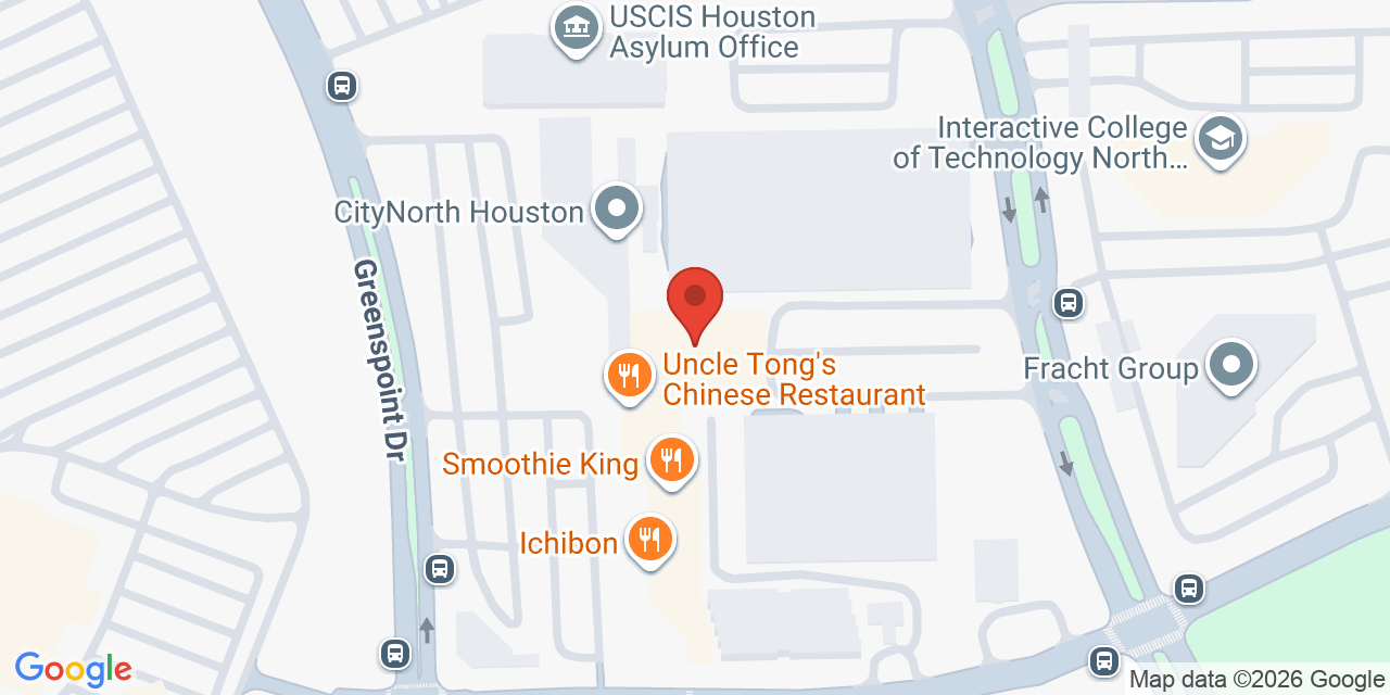 Map showing the location of 16825 Northchase Dr, Houston, TX 77060