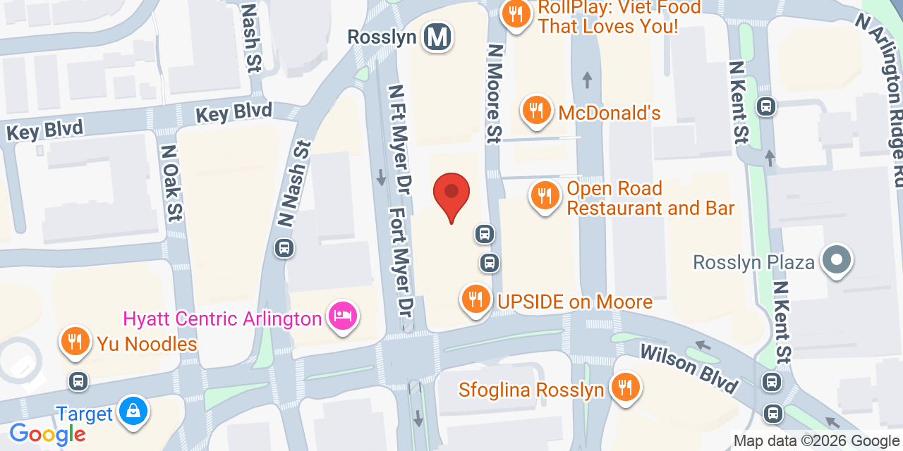 Map showing the location of 1700 N Moore St, Arlington, VA 22209