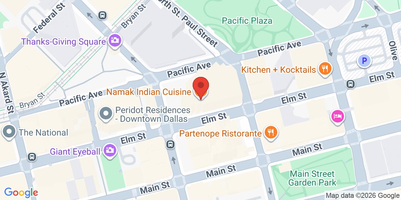 Map showing the location of 1700 Pacific Ave, Dallas, TX 75201
