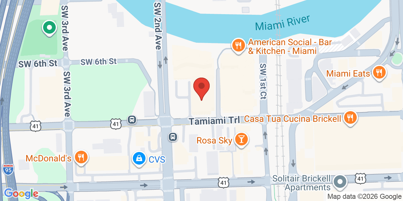Map showing the location of 175 SW 7th St, Miami