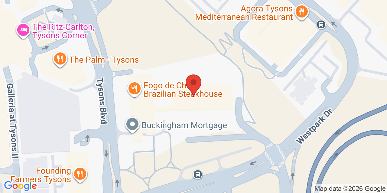 Map showing the location of 1775 Tysons Blvd, McLean, VA 22102