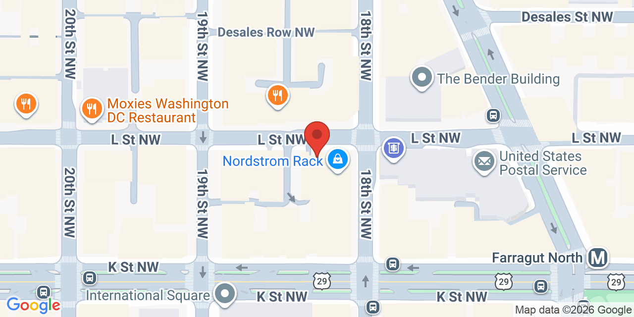 Map showing the location of 1800 K St NW, Washington, DC 20006