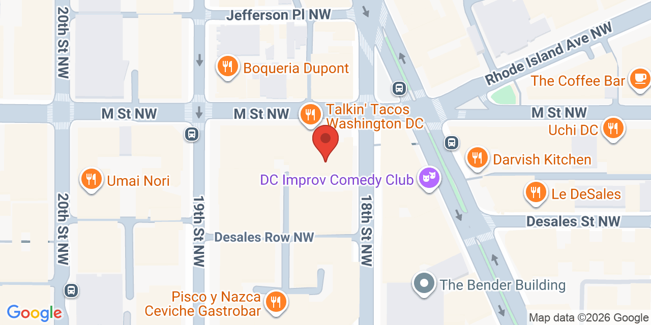 Map showing the location of 1800 M St NW, Washington, DC 20036