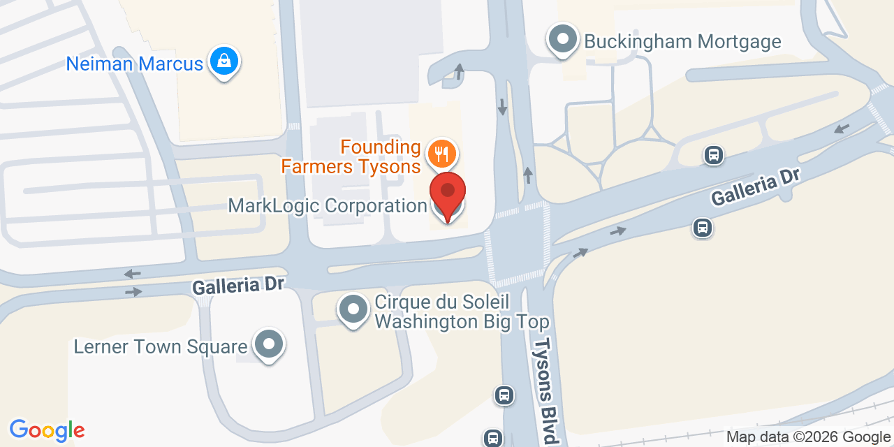 Map showing the location of 1800 Tysons Blvd, McLean, VA 22102