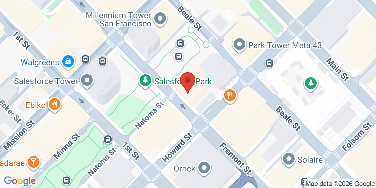 Map showing the location of 181 Fremont St, San Francisco, CA 94105