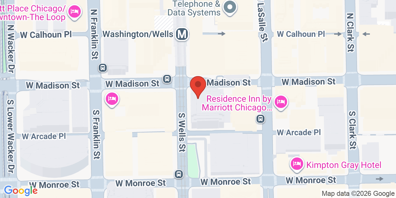 Map showing the location of 181 W Madison St, Chicago, IL 60602