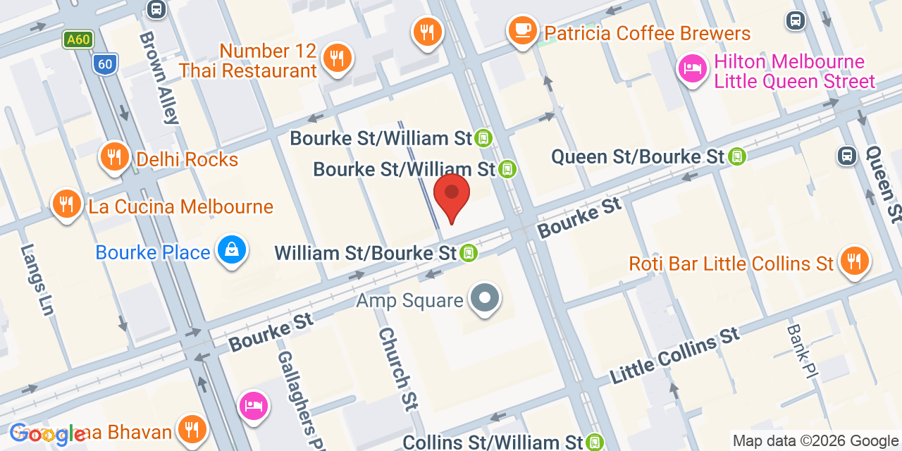Map showing the location of 181 William Street, Melbourne VIC, Australia
