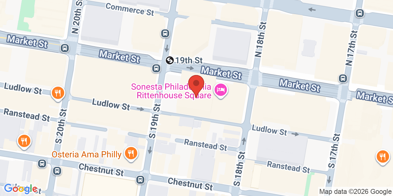 Map showing the location of 1818 Market St, Philadelphia, PA 19103