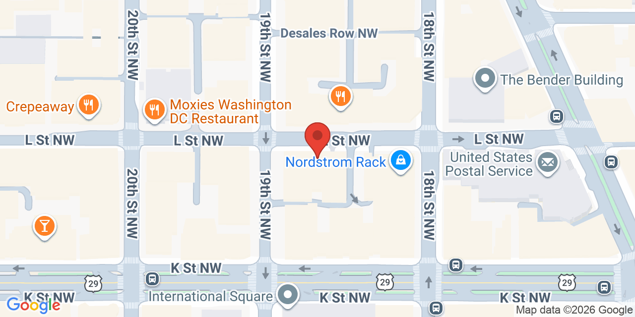 Map showing the location of 1828 L St NW, Washington, DC 20036