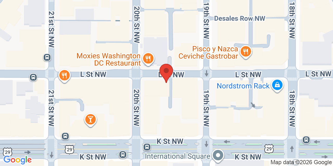 Map showing the location of 1828 L Street Northwest, Washington, DC 20036