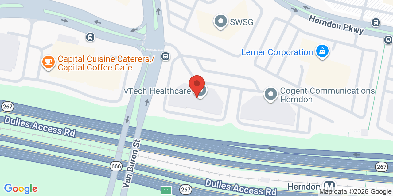 Map showing the location of 196 Van Buren St, Herndon, VA 20170