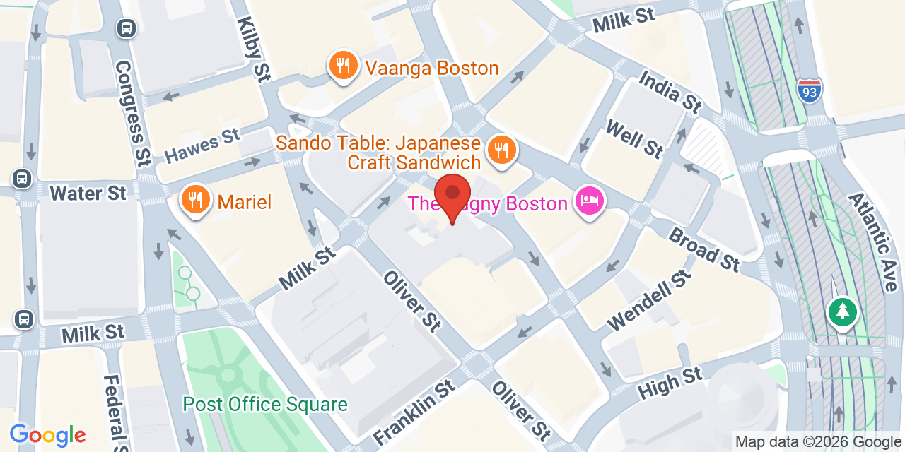 Map showing the location of 2 Oliver St, Boston, MA 02109