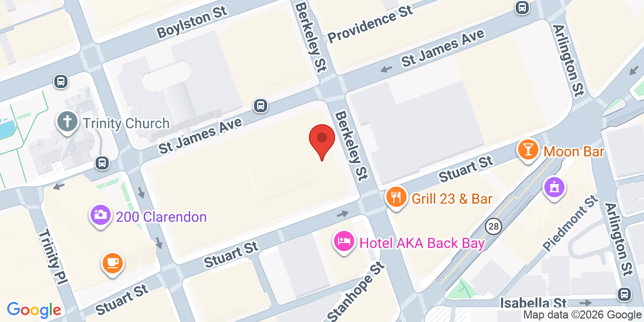 Map showing the location of 200 Berkeley St, Boston, MA 02116