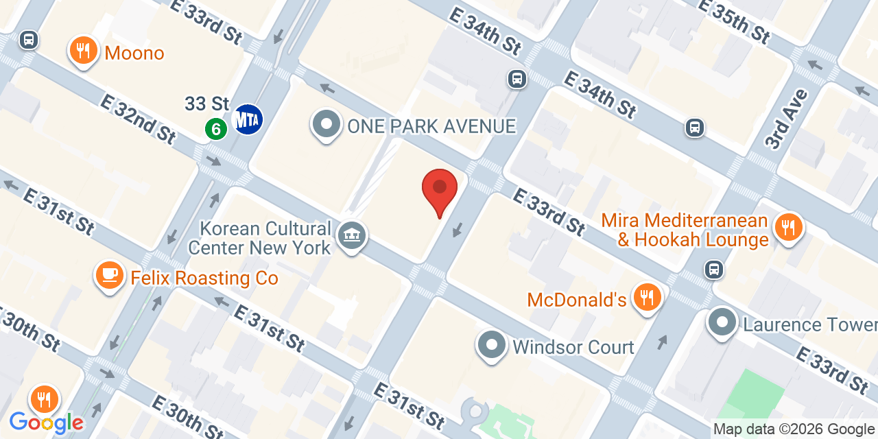 Map showing the location of 200 Lexington Ave, New York, NY 10016