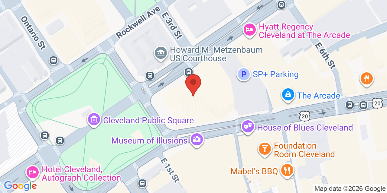 Map showing the location of 200 Public Square, Cleveland, OH 44114