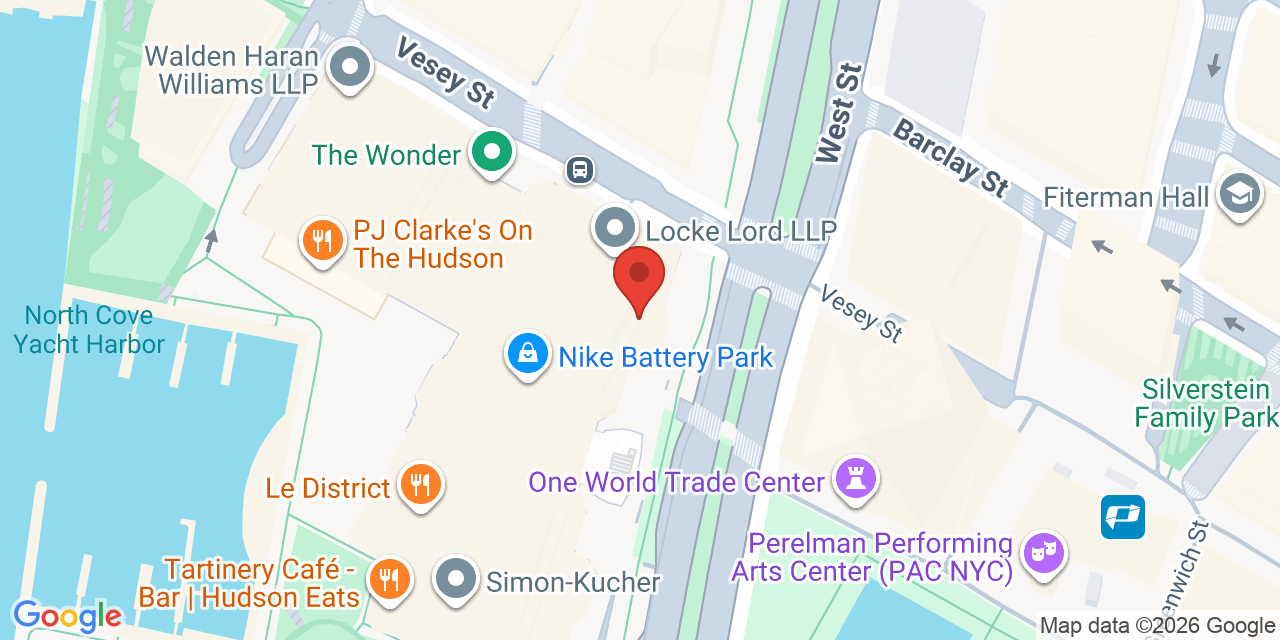 Map showing the location of 200 Vesey St, New York, NY 10281