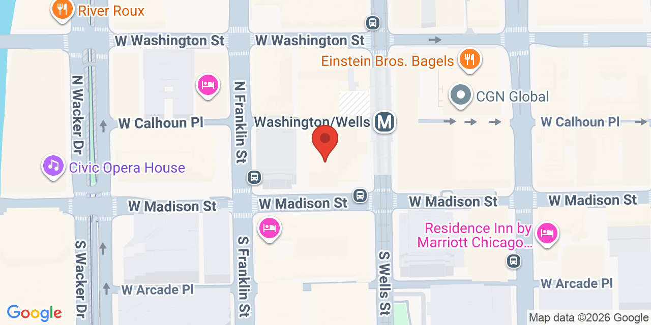 Map showing the location of 200 W Madison St, Chicago, IL 60606