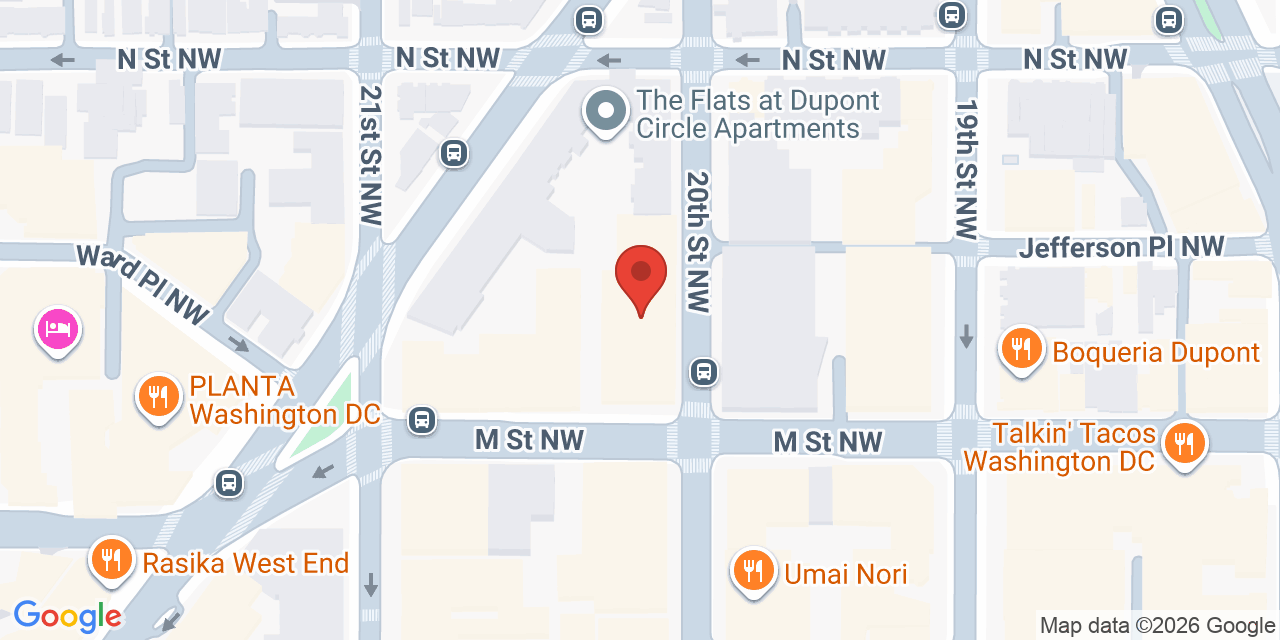 Map showing the location of 2000 M St NW, Washington, DC 20036