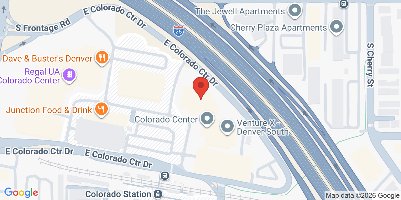 Map showing the location of 2000 S Colorado Blvd, Denver, CO 80222