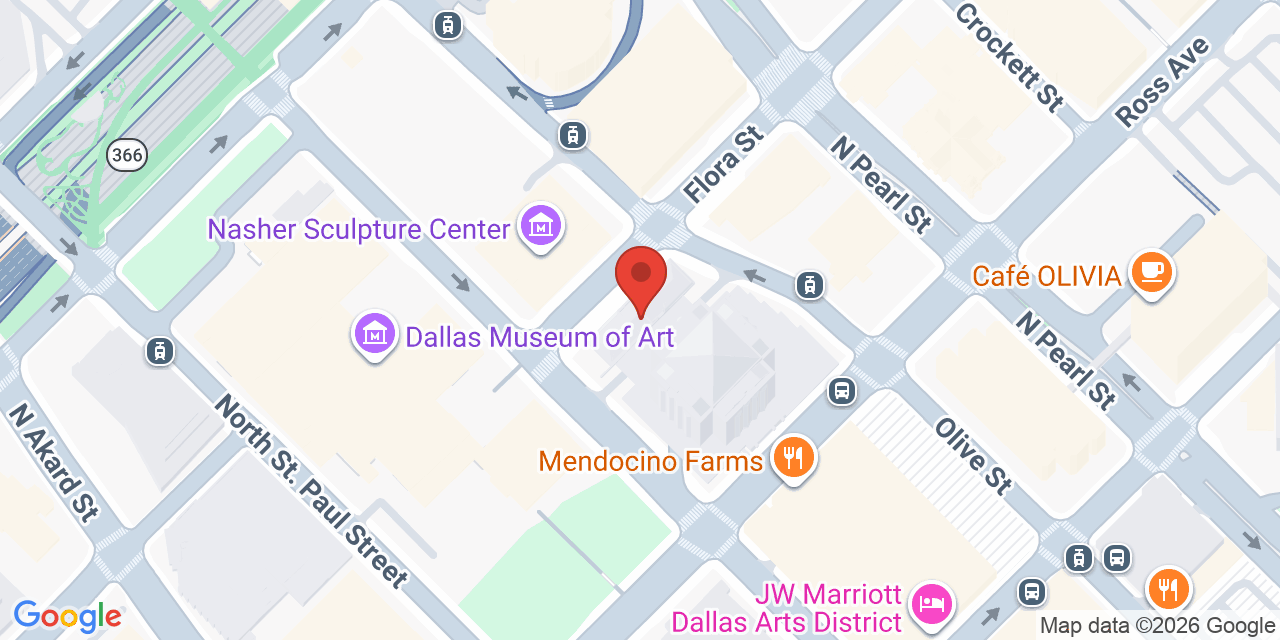Map showing the location of 2001 Ross Ave, Dallas, TX 75201