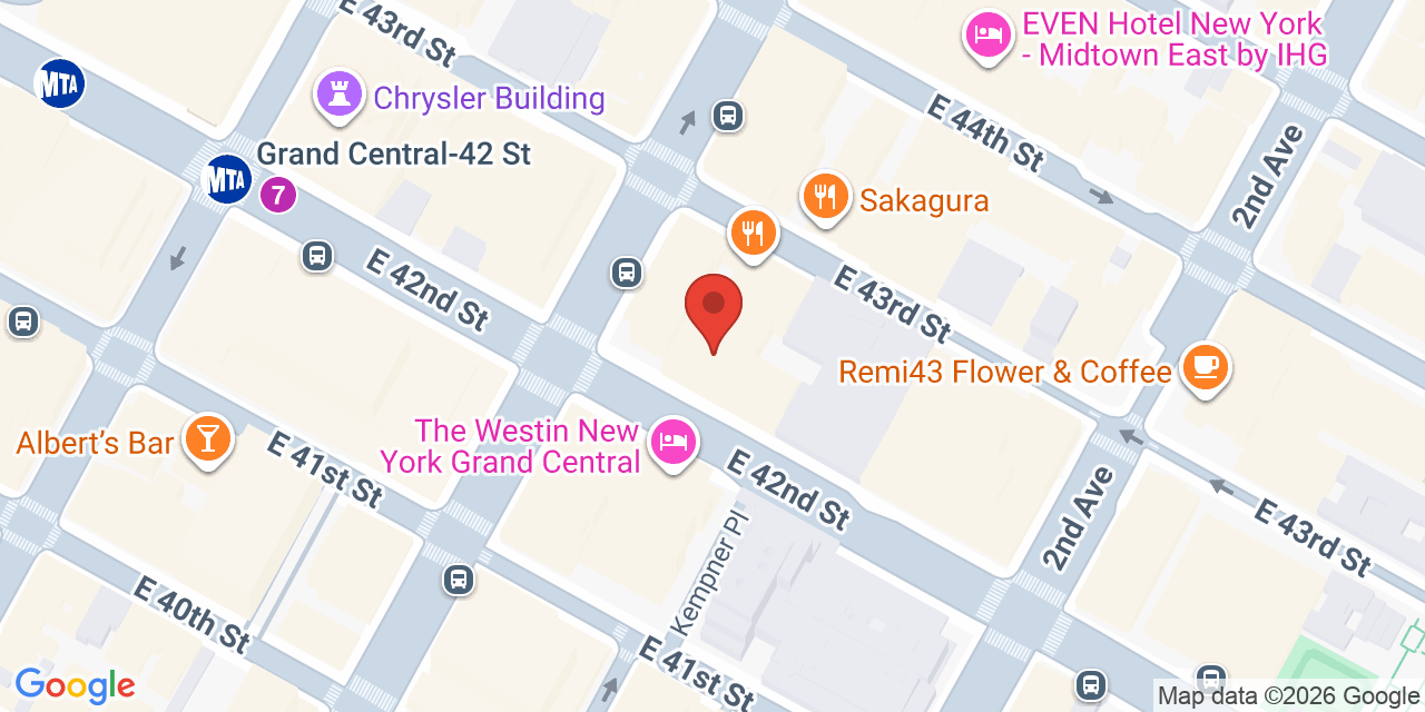 Map showing the location of 205 E 42nd St, New York, NY 10017