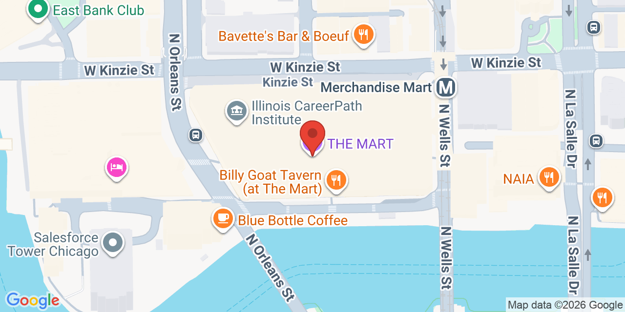Map showing the location of 222 W Merchandise Mart Plaza, Chicago, IL 60654