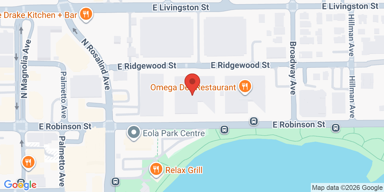 Map showing the location of 225 East Robinson Street, Orlando