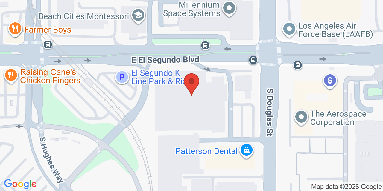 Map showing the location of 2260 E El Segundo Blvd, El Segundo, CA 90245