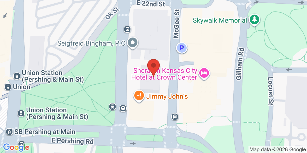 Map showing the location of 2345 Grand Blvd, Kansas City, MO 64108