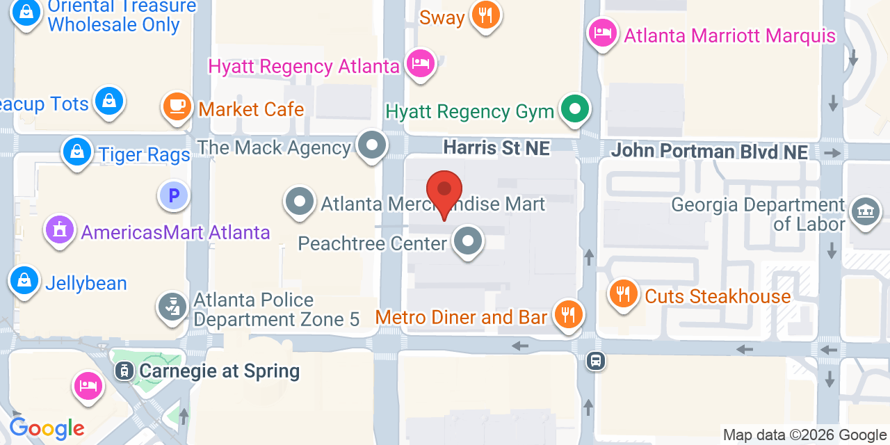 Map showing the location of 235 Peachtree Street Northeast, Atlanta, GA 30303