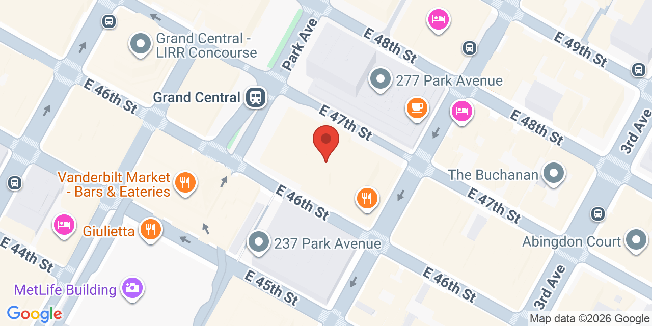 Map showing the location of 245 Park Ave, New York, NY 10167