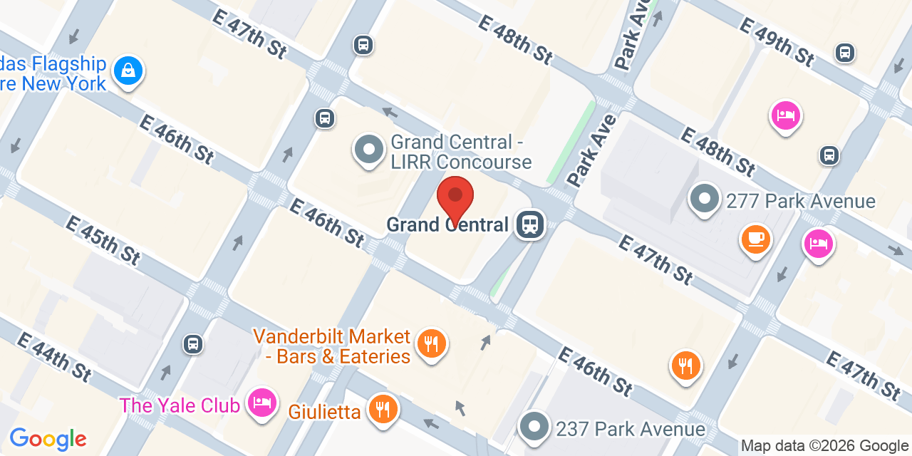 Map showing the location of 250 Park Ave, New York, NY 10177