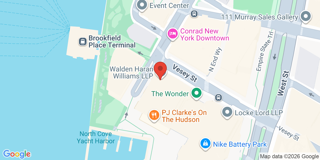 Map showing the location of 250 Vesey St, New York, NY 10281