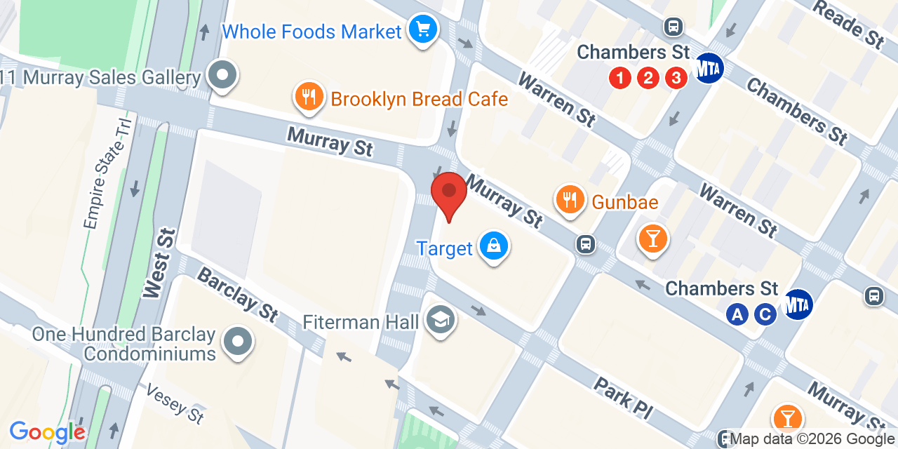 Map showing the location of 255 Greenwich St, New York, NY 10007