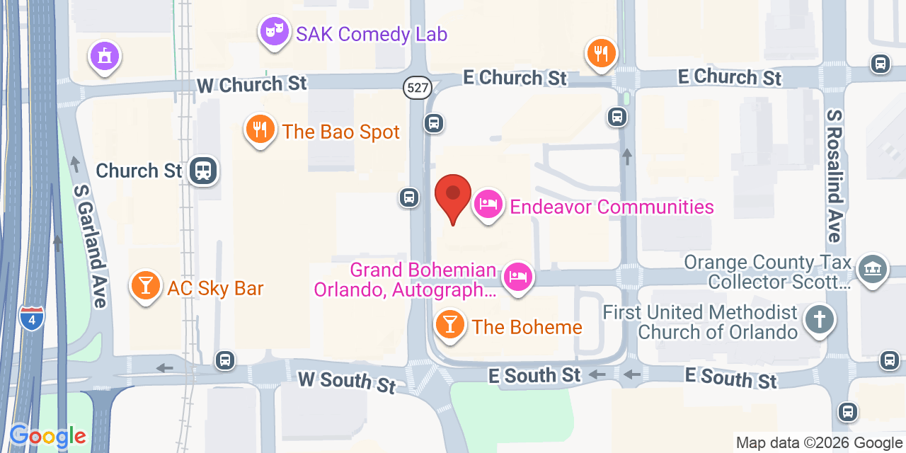 Map showing the location of 255 S Orange Ave, Orlando