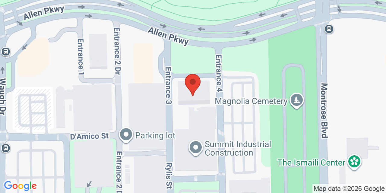 Map showing the location of 2727 Allen Pkwy, Houston, TX 77019