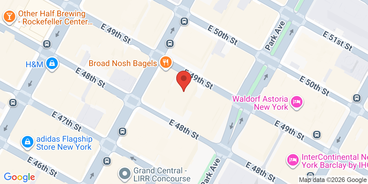 Map showing the location of 280 Park Ave, New York, NY 10017