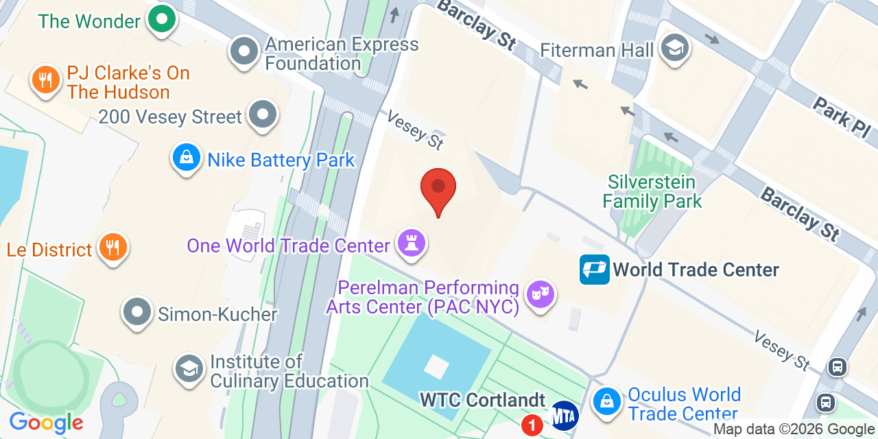 Map showing the location of 285 Fulton St Suite 8500, New York, NY 10007