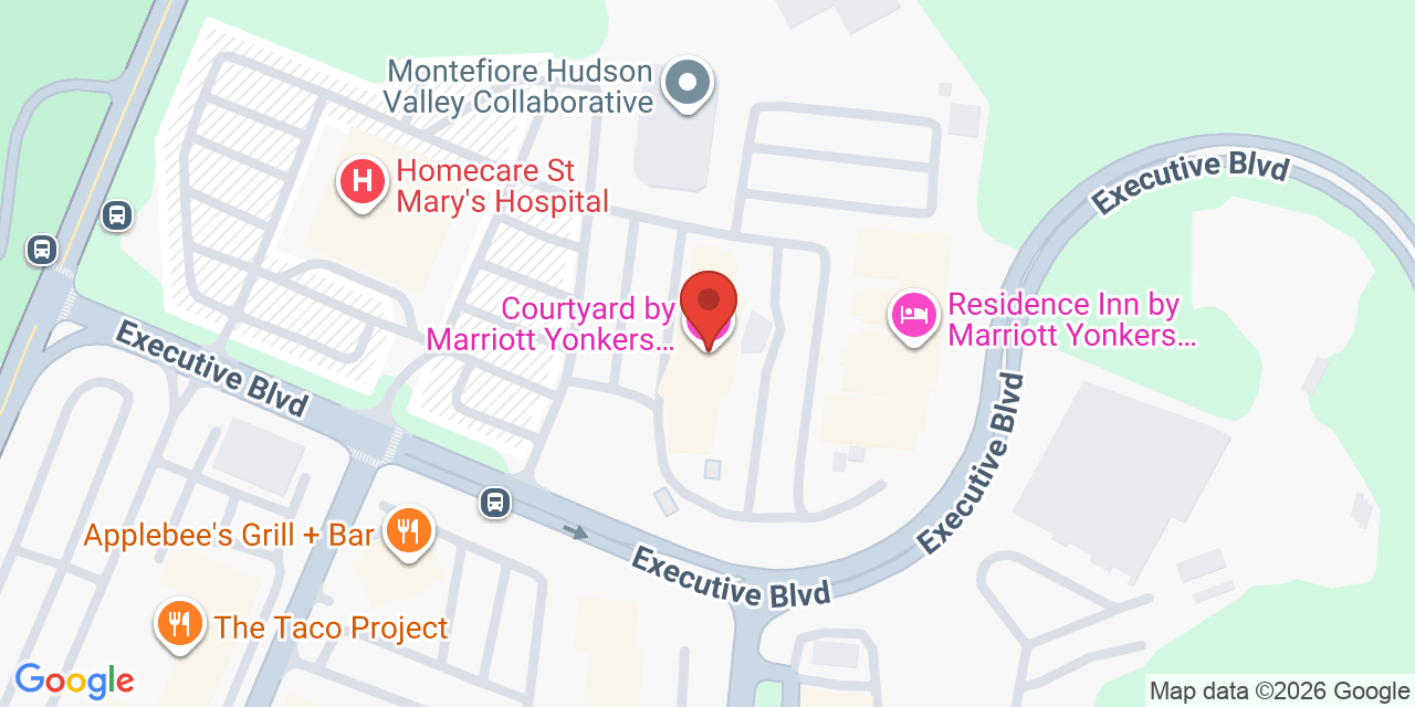 Map showing the location of 3 Executive Boulevard, Yonkers, NY