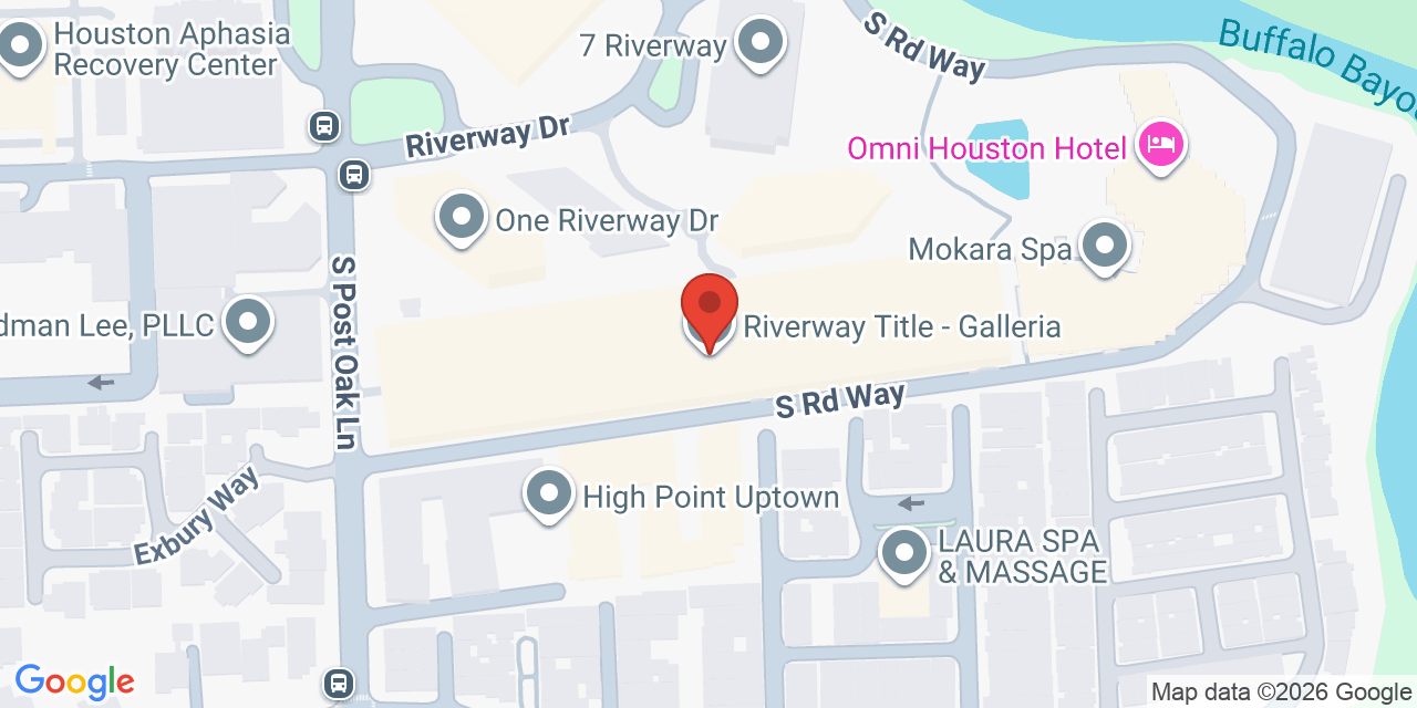 Map showing the location of 3 Riverway Dr, Houston, TX 77056