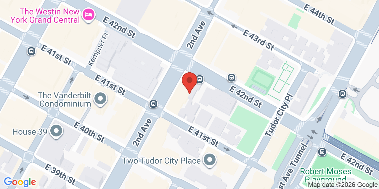 Map showing the location of 300 E 42nd St, New York, NY 10017