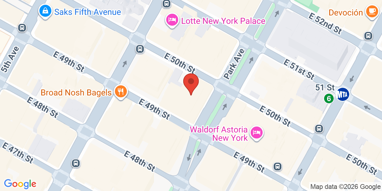 Map showing the location of 300 Park Ave, New York, NY 10022