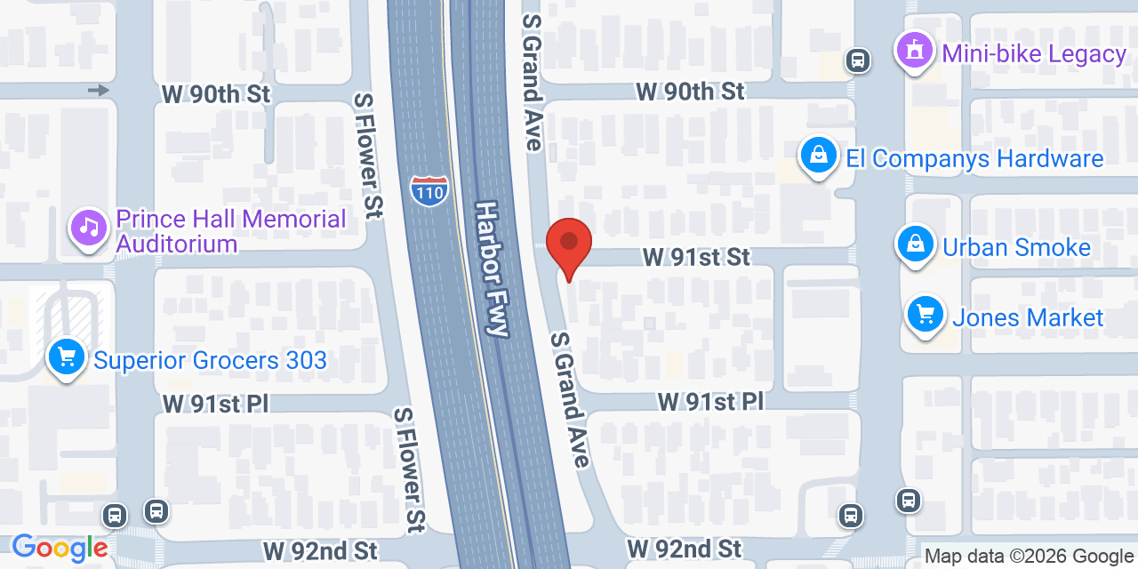 Map showing the location of 300 S Grand Ave, Los Angeles, CA 90003