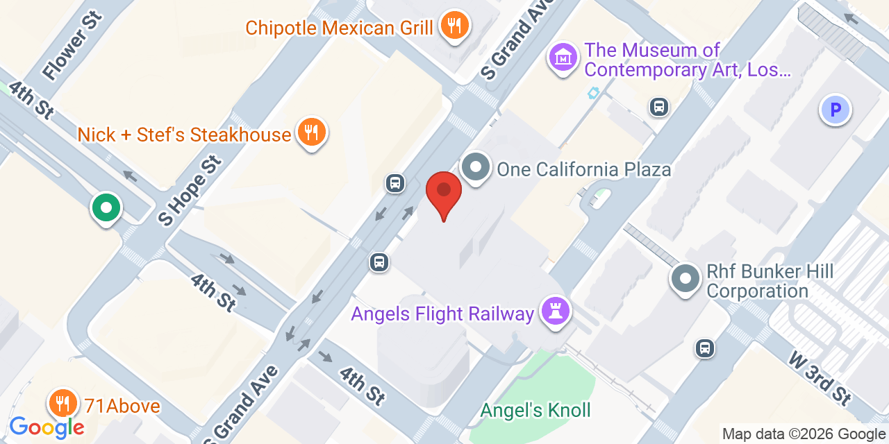 Map showing the location of 300 S Grand Ave, Los Angeles, CA 90071