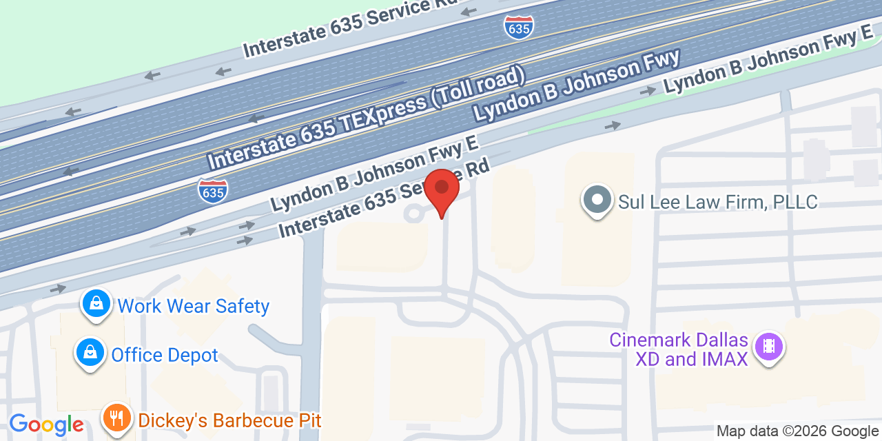 Map showing the location of 3030 Lyndon B Johnson Fwy, Dallas, TX 75234
