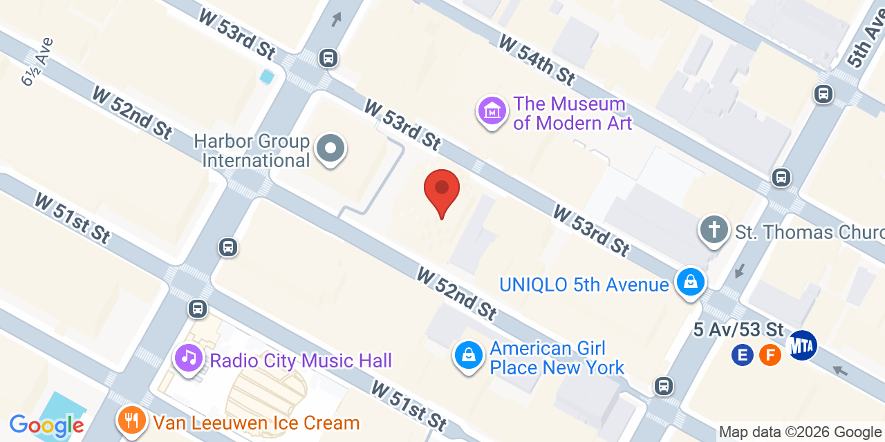 Map showing the location of 31 W 52nd St, New York, NY 10019